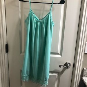 Mint Blue Chiffon Lace Dress